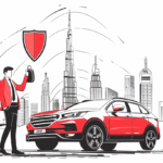 Red car silhouette in dubai